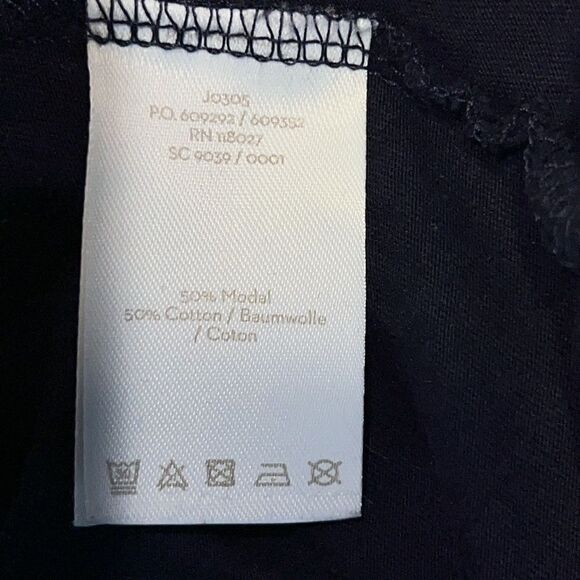 BODEN Alberta Button Front Ruffle Detail Navy Long Sleeve Top-18 - Picture 10 of 11